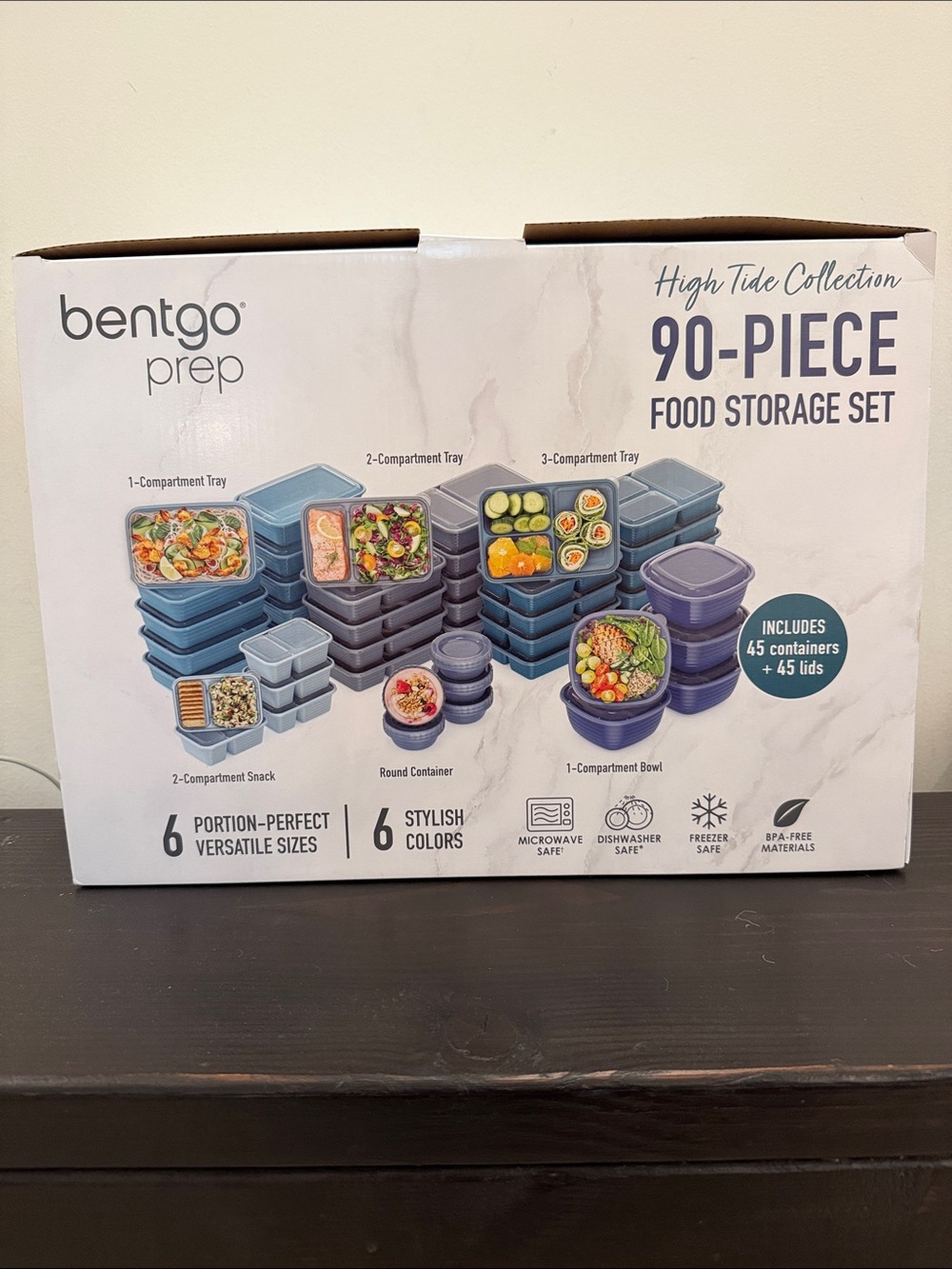 Bentgo Prep High Tide 90-Piece Food Storage Set - Blue